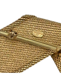 Vintage 1965 Christian Dior Gold Mesh Brooch - 24 Wishes Vintage Jewelry