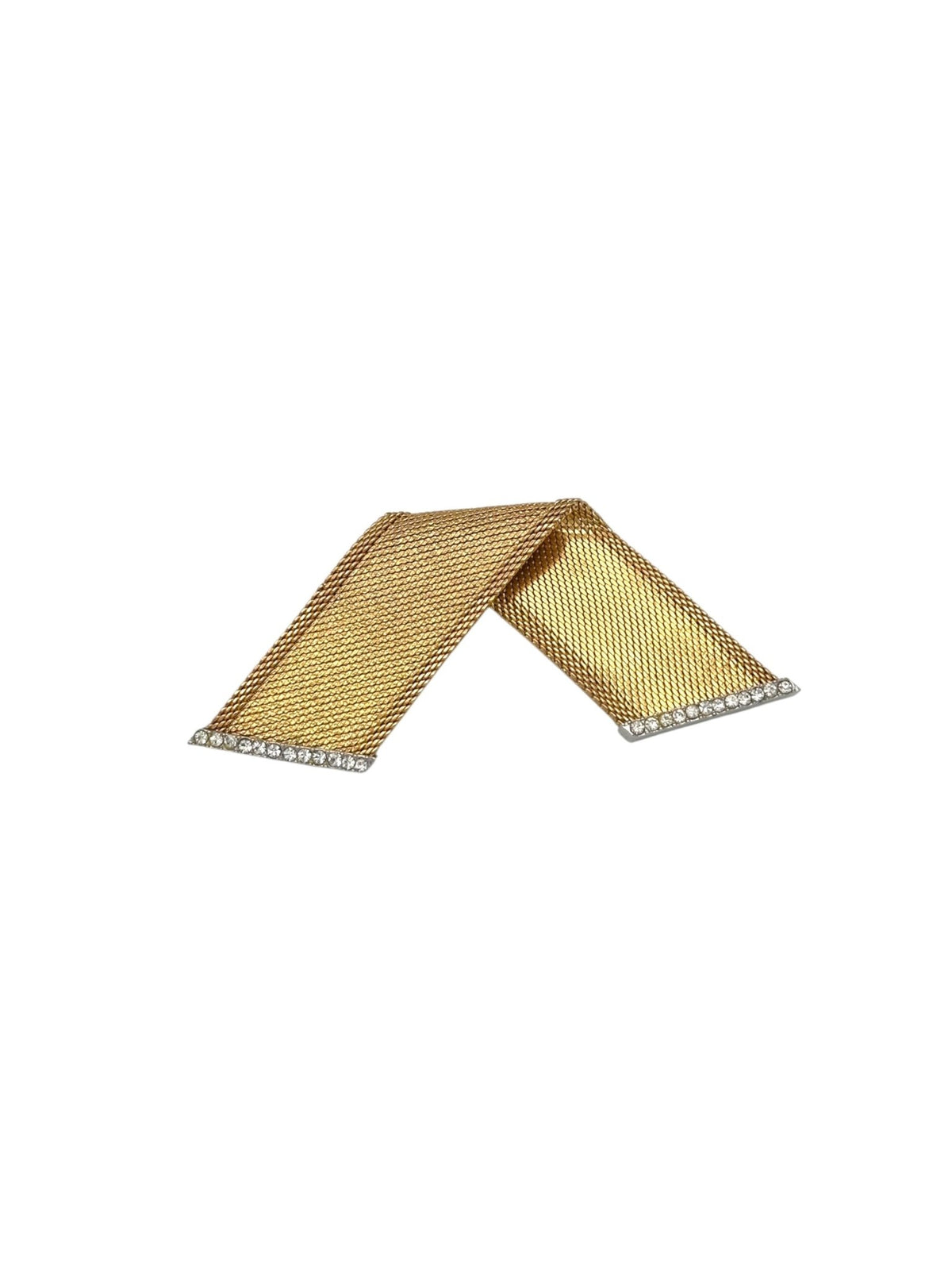 Vintage 1965 Christian Dior Gold Mesh Brooch - 24 Wishes Vintage Jewelry