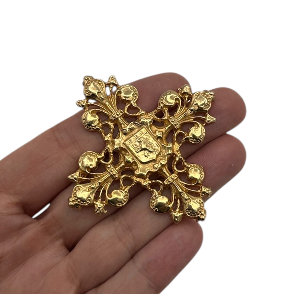 Brooches & PinsVintage 1970s Accessocraft Gold Cross Brooch