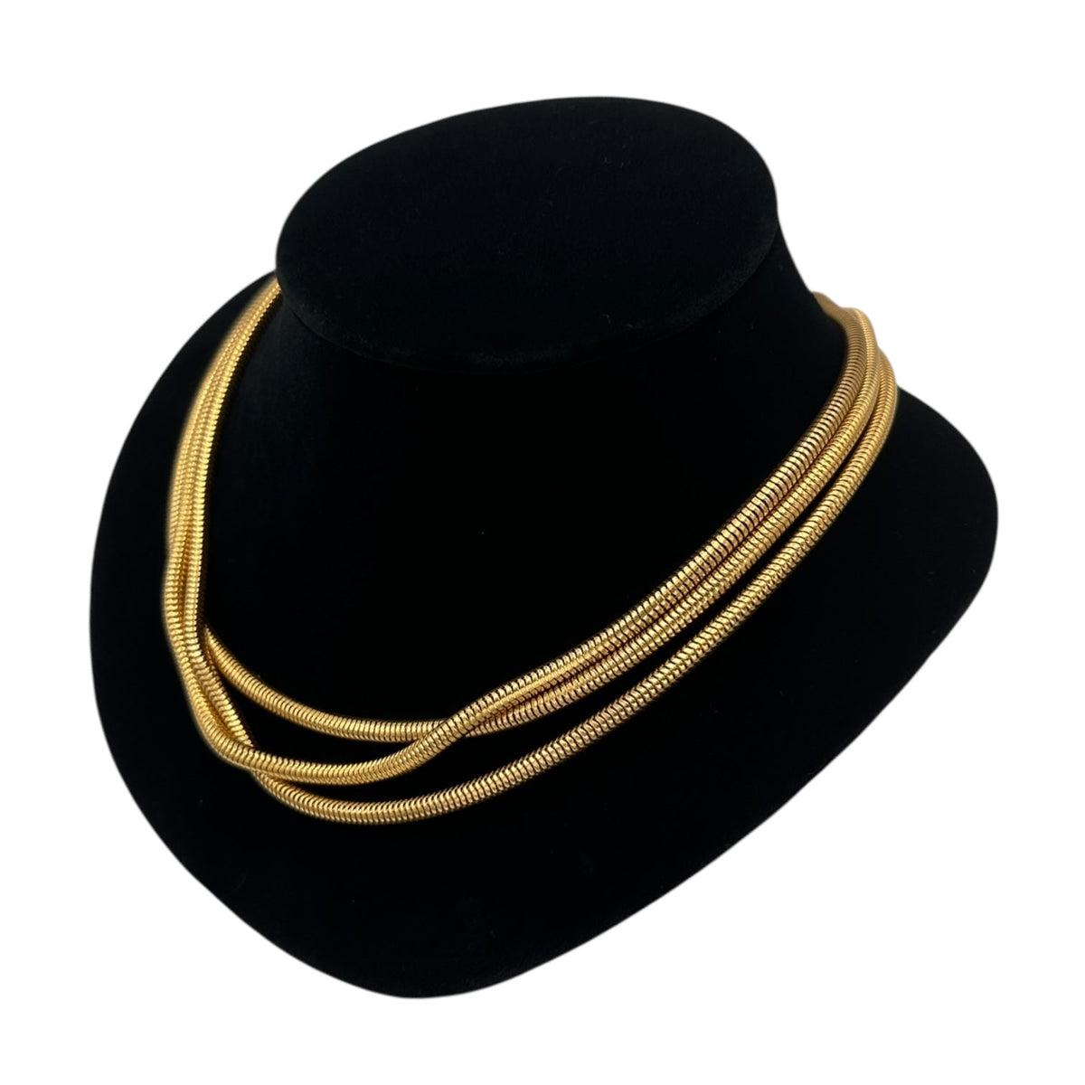 Necklaces & PendantsVintage 1980s RoAn Gold Plated Triple Snake Chain Necklace