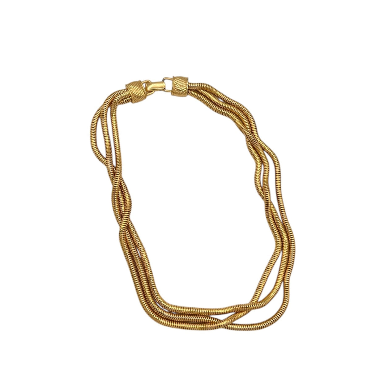 Necklaces & PendantsVintage 1980s RoAn Gold Plated Triple Snake Chain Necklace