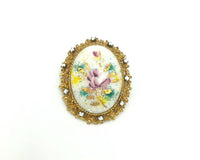 Vintage Alice Caviness Flower Cameo Brooch - 24 Wishes Vintage Jewelry