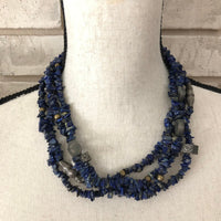 Vintage Alice Kuo Blue Lapis Lazuli Multi - Strand Beads Necklace - 24 Wishes Vintage Jewelry