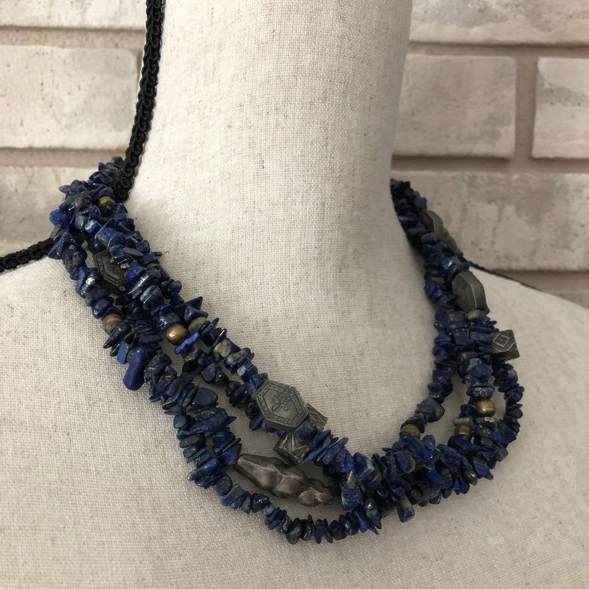 Vintage Alice Kuo Blue Lapis Lazuli Multi - Strand Beads Necklace - 24 Wishes Vintage Jewelry