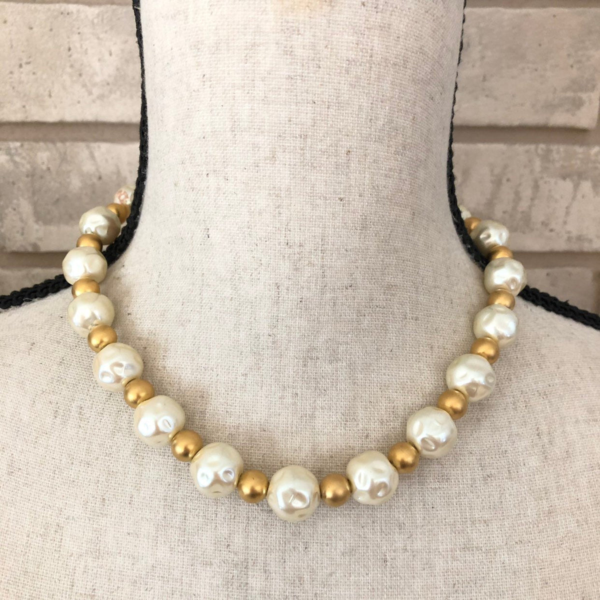 Vintage Anne Klein II Classic White Barque Pearl Necklace - 24 Wishes Vintage Jewelry