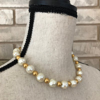 Vintage Anne Klein II Classic White Barque Pearl Necklace - 24 Wishes Vintage Jewelry