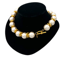 Necklaces & PendantsVintage Anne Klein Large Faux Pearl Necklace with Gold Knot Spacers