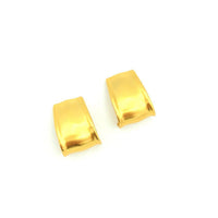 Vintage Anne Klein Matt Gold Half Hoop Clip - On Earrings - 24 Wishes Vintage Jewelry