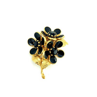 Vintage Black Flower Bouquet Brooch - 24 Wishes Vintage Jewelry