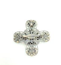 Vintage Black Liz Palacios Rhinestone Cross Brooch - 24 Wishes Vintage Jewelry