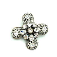 Vintage Black Liz Palacios Rhinestone Cross Brooch - 24 Wishes Vintage Jewelry