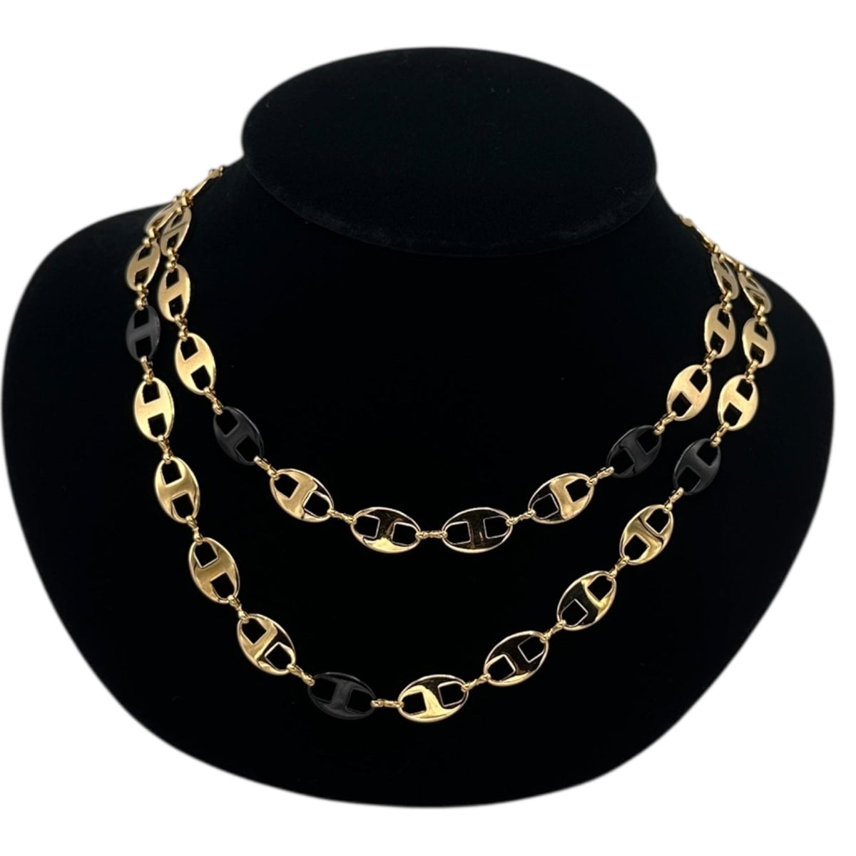 Necklaces & PendantsVintage Camrose Kross JBK Gold Mariner Chain with Black Enamel