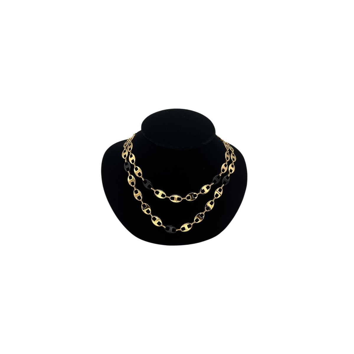 Necklaces & PendantsVintage Camrose Kross JBK Gold Mariner Chain with Black Enamel