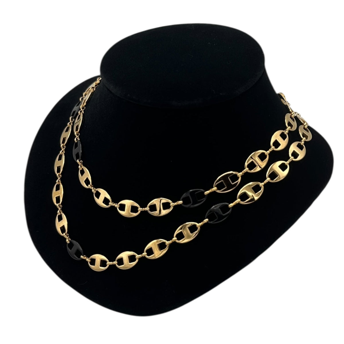 Necklaces & PendantsVintage Camrose Kross JBK Gold Mariner Chain with Black Enamel