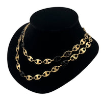 Necklaces & PendantsVintage Camrose Kross JBK Gold Mariner Chain with Black Enamel