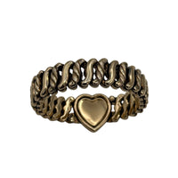 BraceletsVintage Carmen Gold Filled Floral Etched Heart Expansion Sweetheart Bracelet