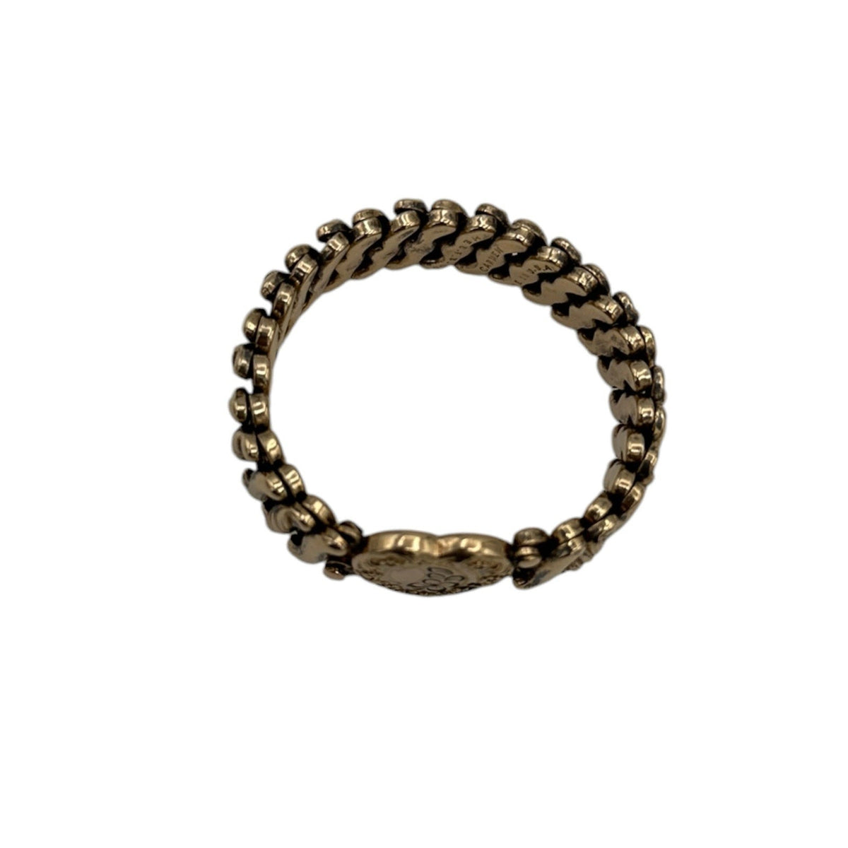BraceletsVintage Carmen Gold Filled Floral Etched Heart Expansion Sweetheart Bracelet
