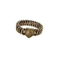 BraceletsVintage Carmen Gold Filled Floral Etched Heart Expansion Sweetheart Bracelet