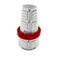 On sizer view of Set of three vintage cherry red Bakelite bangles.