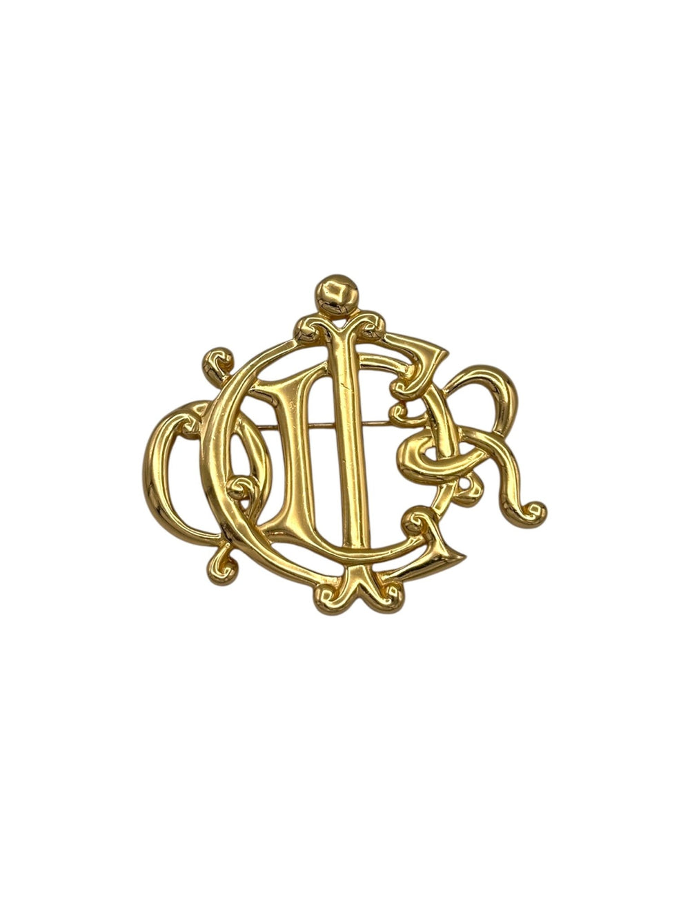 Vintage Christian Dior Monogram Brooch - 24 Wishes Vintage Jewelry