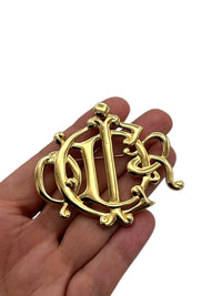 Vintage Christian Dior Monogram Brooch - 24 Wishes Vintage Jewelry