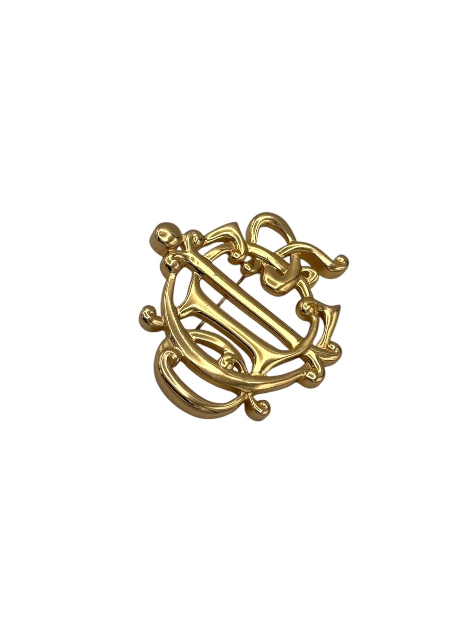 Vintage Christian Dior Monogram Brooch - 24 Wishes Vintage Jewelry