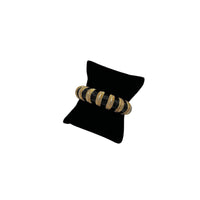 BraceletsVintage Chunky Gold Black Enamel Ribbed Hinged Bangle Bracelet