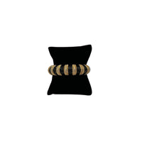 BraceletsVintage Chunky Gold Black Enamel Ribbed Hinged Bangle Bracelet