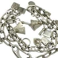 AccessoriesVintage Escada Silver Chain Charm Statement Belt