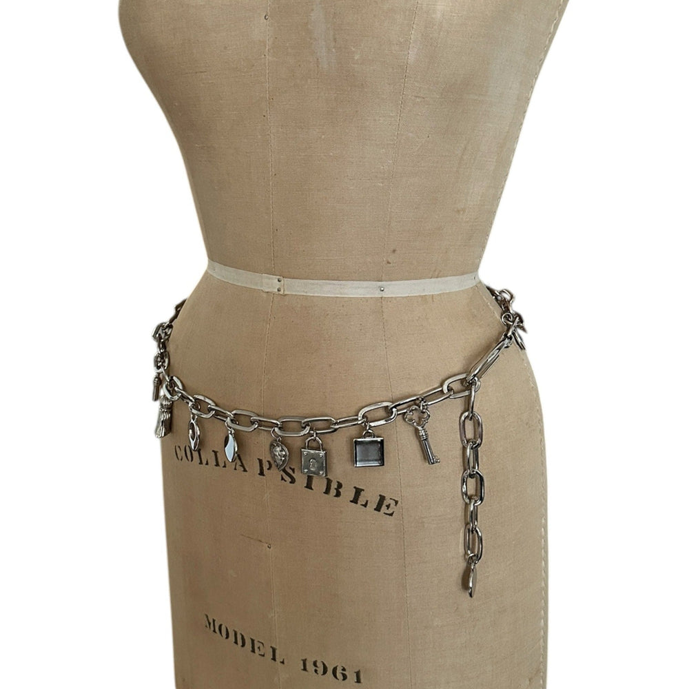 AccessoriesVintage Escada Silver Chain Charm Statement Belt
