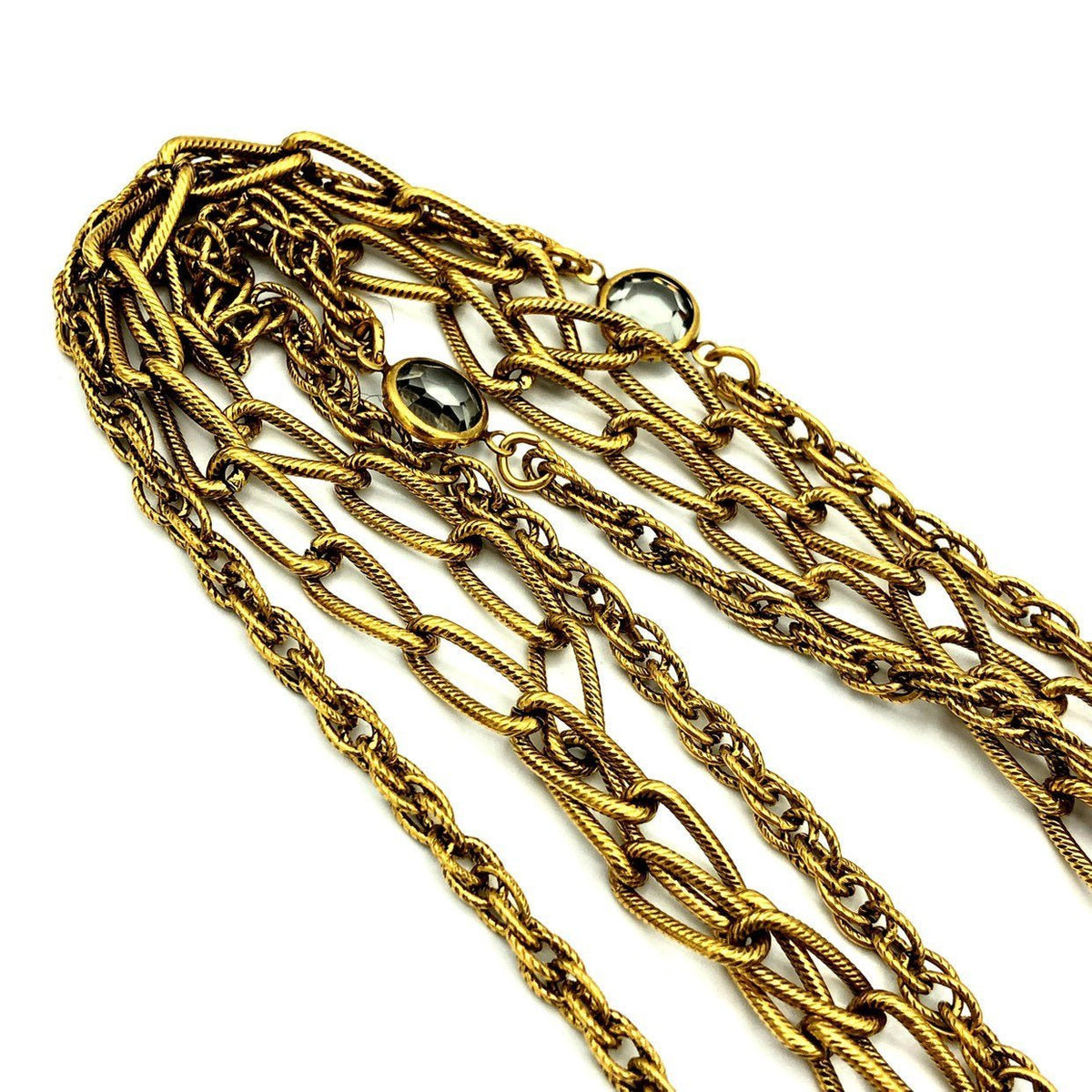 Vintage Etruscan Gold Waterfall Fringe Dangle Pendant Unsigned Goldette - 24 Wishes Vintage Jewelry