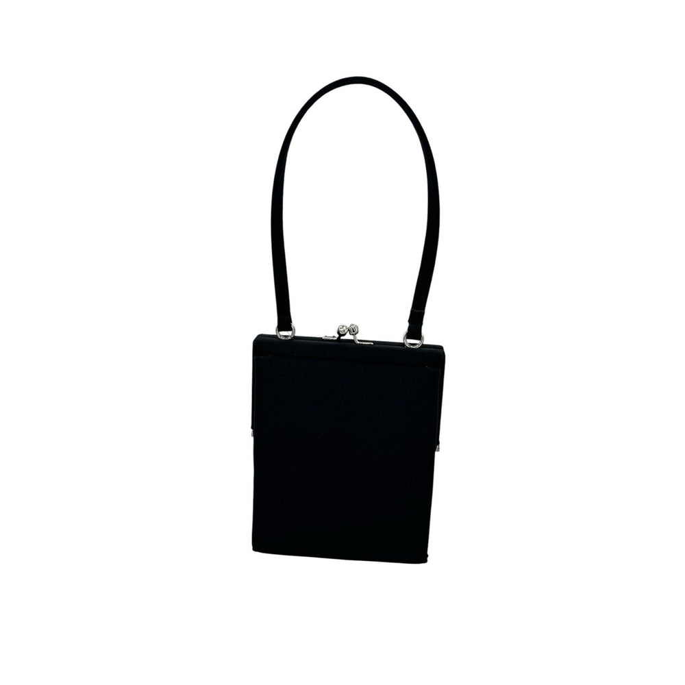 Vintage Express Y2K Black Satin Minimalist Top Handle Handbag