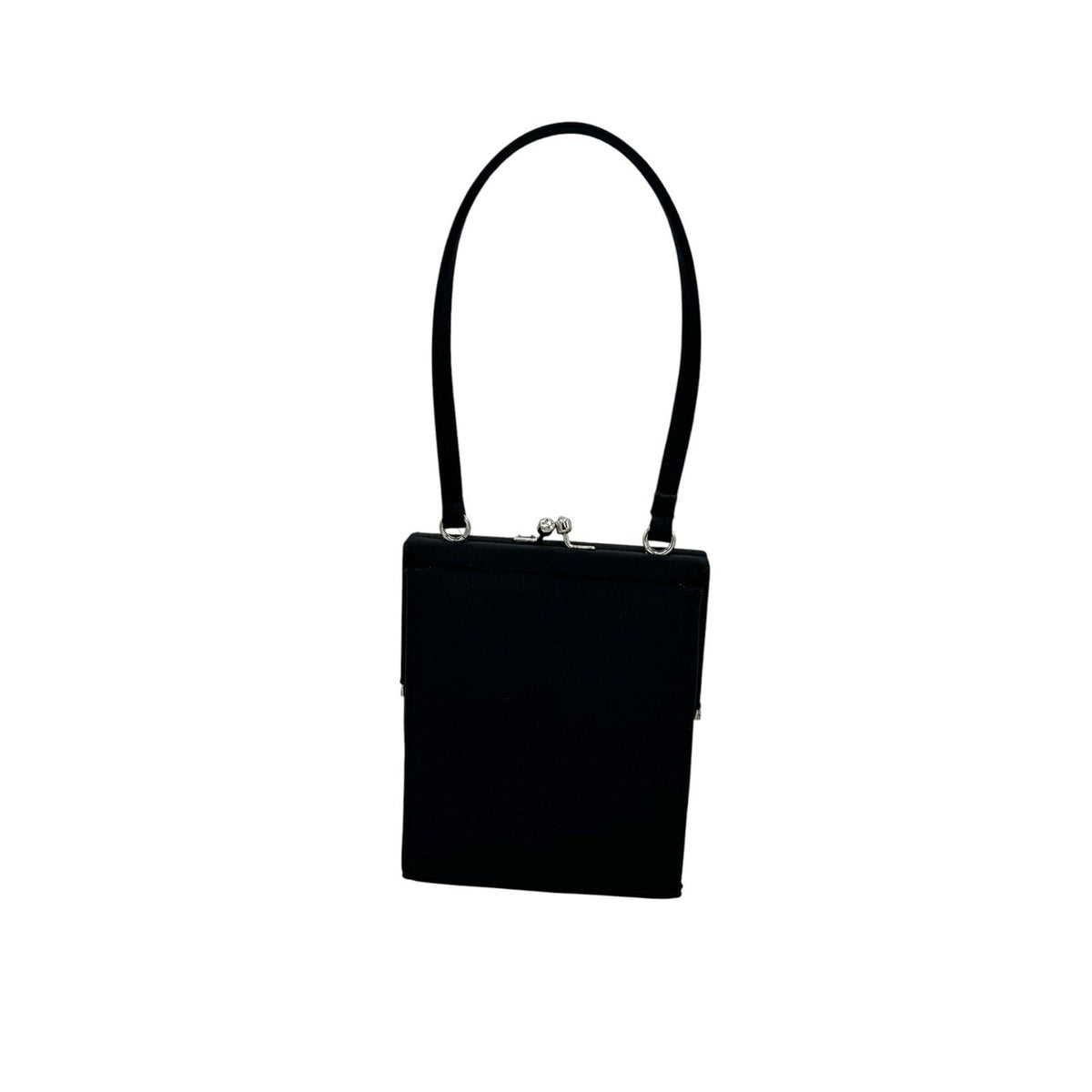 Vintage Express Y2K Black Satin Minimalist Top Handle Handbag