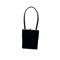 Vintage Express Y2K Black Satin Minimalist Top Handle Handbag