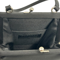Vintage Express Y2K Black Satin Minimalist Top Handle Handbag