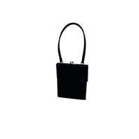 Vintage Express Y2K Black Satin Minimalist Top Handle Handbag