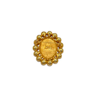 Brooches & PinsVintage Fendi Gold Janus Medallion Brooch with Faux Pearl Frame