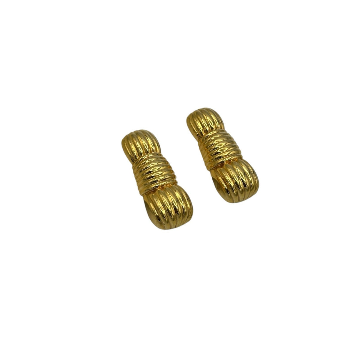 EarringsVintage Fendi Gold Ribbed Knot Clip-On Earrings
