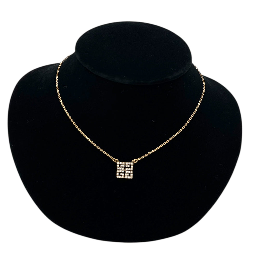 Necklaces & PendantsVintage Givenchy Dainty Rhinestone GG Pendant Necklace