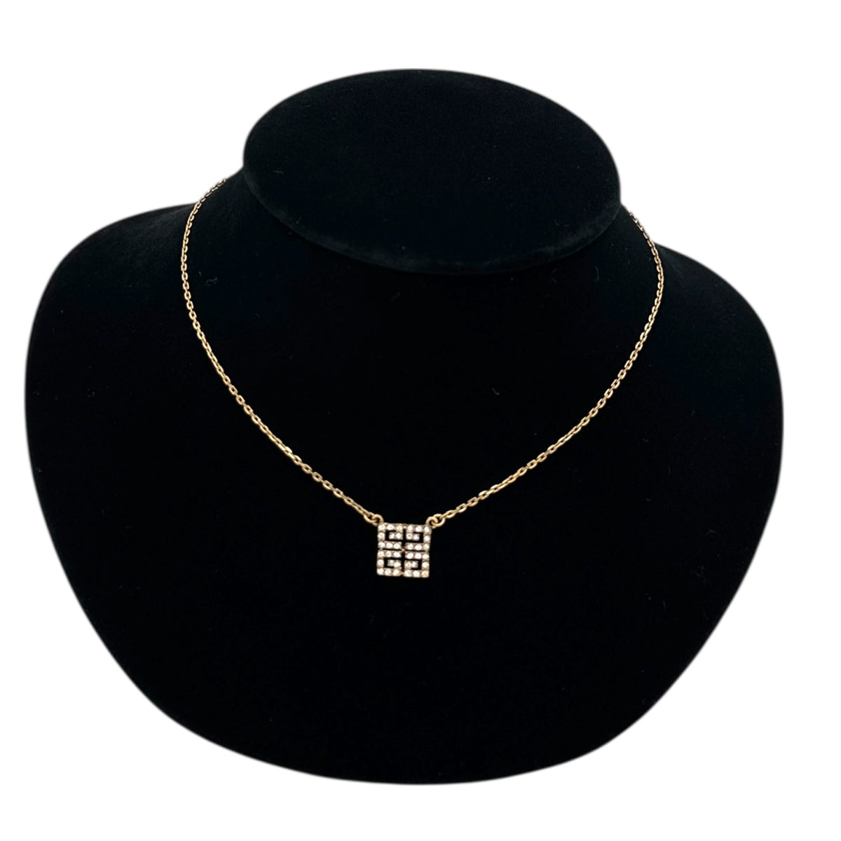 Necklaces & PendantsVintage Givenchy Dainty Rhinestone GG Pendant Necklace