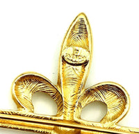 Vintage Givenchy Gold Fleur - de - Lis Designer Logo Brooch 24 Wishes Vintage Jewelry