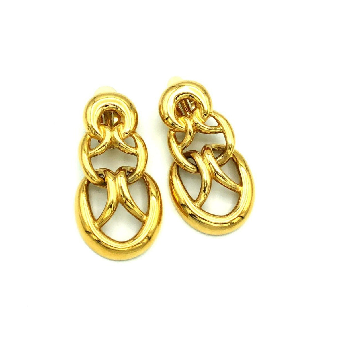 Vintage Givenchy Gold Woven Knot Clip - On Earrings - 24 Wishes Vintage Jewelry