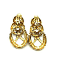 Vintage Givenchy Gold Woven Knot Clip - On Earrings - 24 Wishes Vintage Jewelry