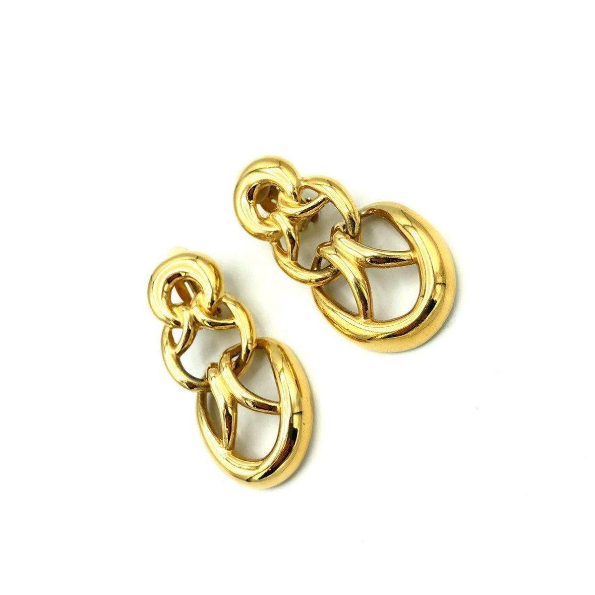 Vintage Givenchy Gold Woven Knot Clip - On Earrings - 24 Wishes Vintage Jewelry