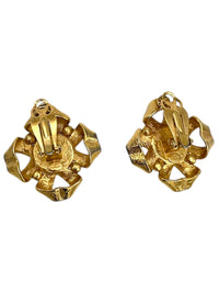 Vintage Givenchy Jewelry Gold Ribbon Pearl Classic Clip - On Earrings - 24 Wishes Vintage Jewelry