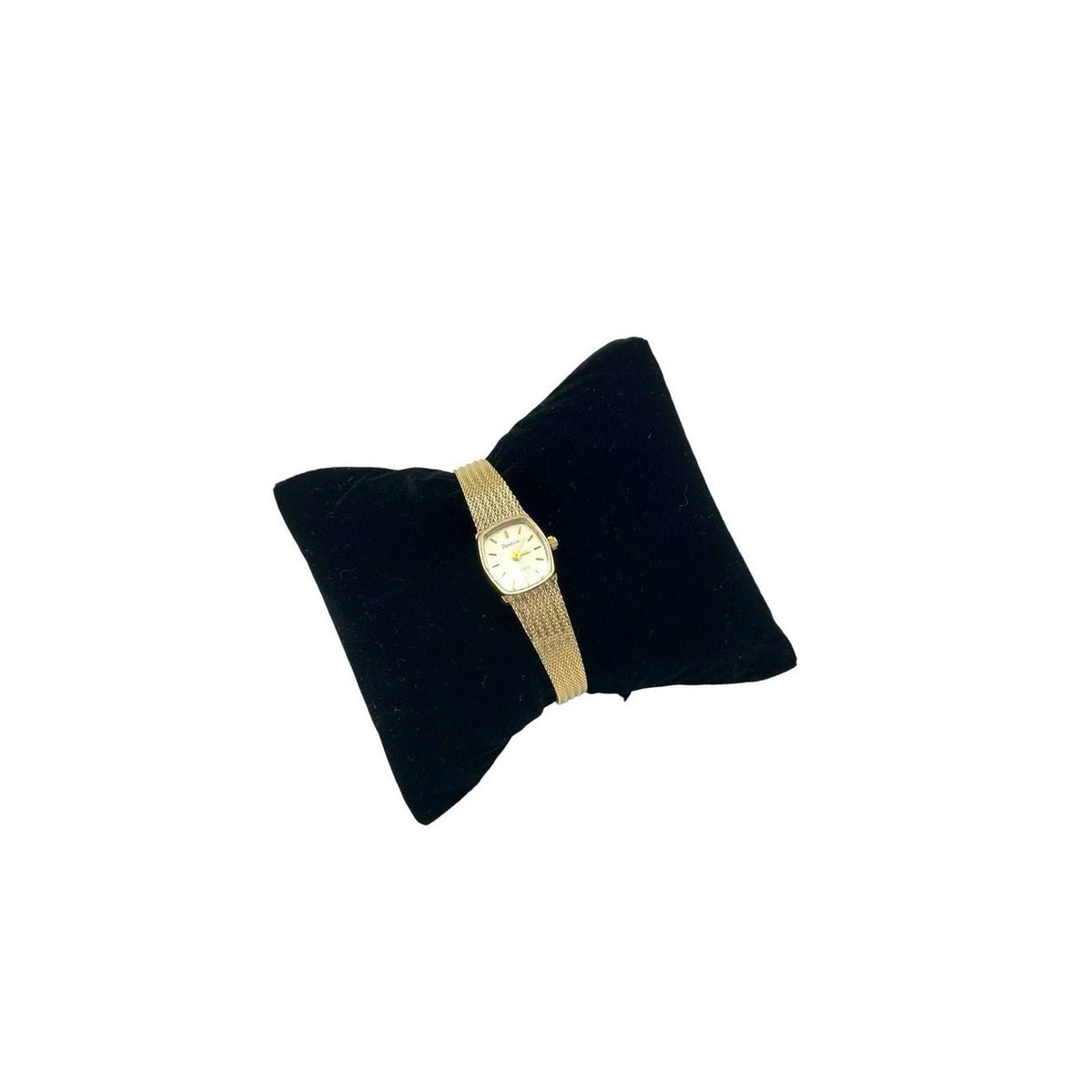 Vintage Gold Armitron Mesh Strap Dainty Wristwatch