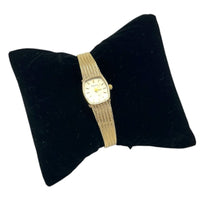 Vintage Gold Armitron Mesh Strap Dainty Wristwatch