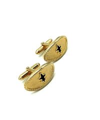 Vintage Gold Fleur - de - lis Swank Cufflink - 24 Wishes Vintage Jewelry