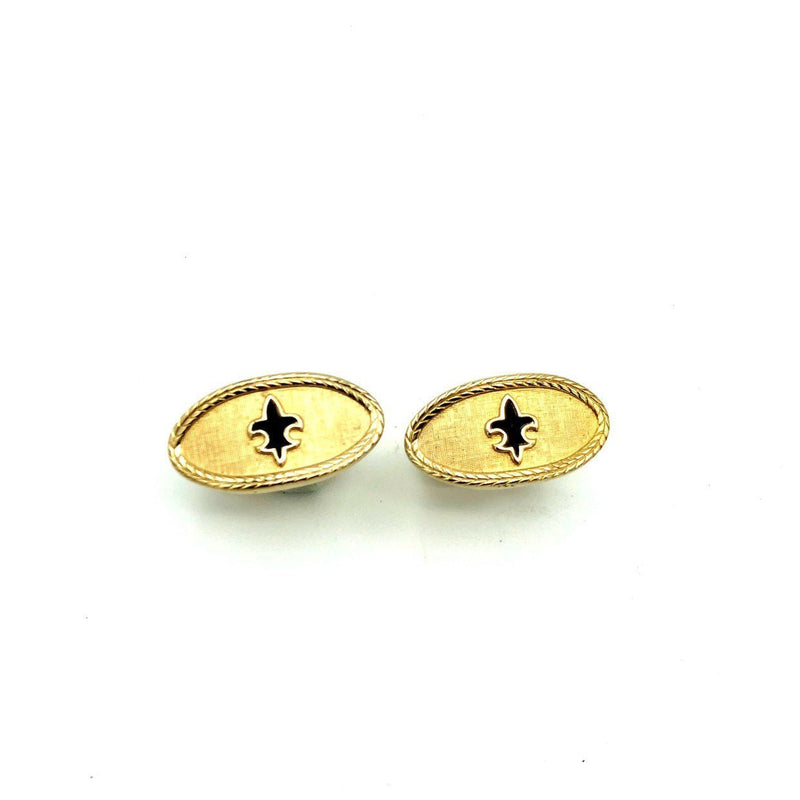 Vintage Gold Fleur - de - lis Swank Cufflink - 24 Wishes Vintage Jewelry