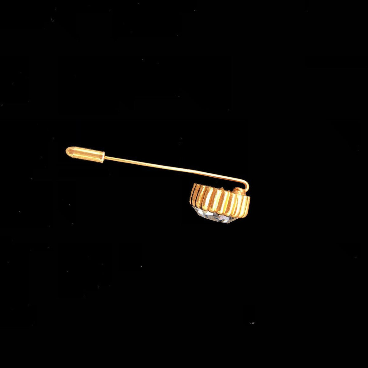 Vintage Gold Kenneth Jay Lane Crystal Stick Pin - 24 Wishes Vintage Jewelry